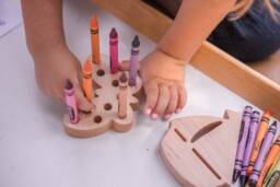 Butterfly Crayon Holders Handmade Wooden Toddler Toy - Set Of 2 - thumbnail 1