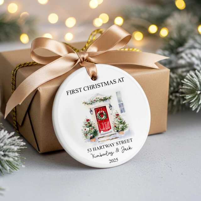 Engaged & New Home Bauble First Christmas in Our Ornament Couple Gift For Engagement Moving In - image 1