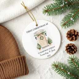 Engaged & New Home Bauble First Christmas in Our Ornament Couple Gift For Engagement Moving In - thumbnail 3