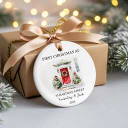 Engaged & New Home Bauble First Christmas in Our Ornament Couple Gift For Engagement Moving In - thumbnail 1