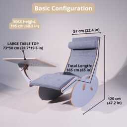 Adjustable Plywood Office Lounge Chair Ergonomic Workstation With Laptop Tray - thumbnail 3