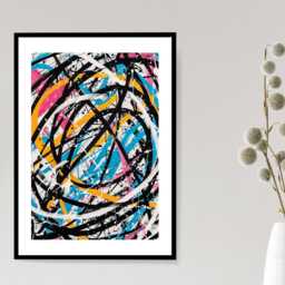 Vibrant Abstract Chaos - Wall Print Art Scribble Colourful Gift Idea Printed Paint Poster A5 A4 A3 Framed Unframed - thumbnail 2