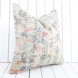 Turkish Kilim Pillow Cover 24x24 Inch Vintage Anatolian Throw - thumbnail 3