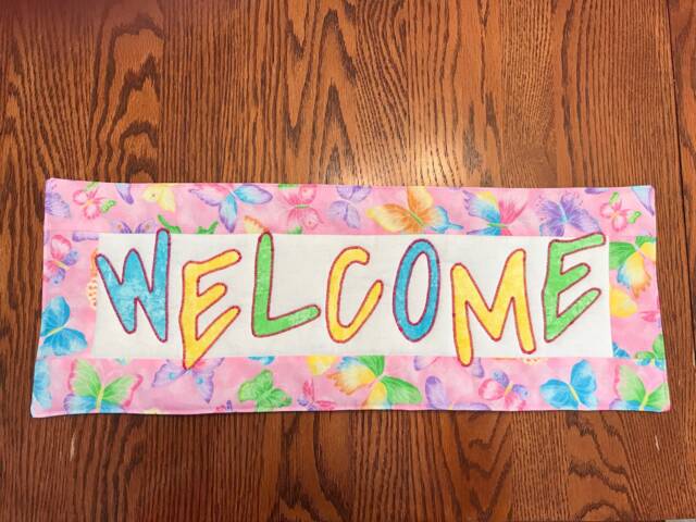 Quilted Welcome Butterfly Wall Hanging - image 1