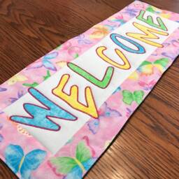 Quilted Welcome Butterfly Wall Hanging - thumbnail 2