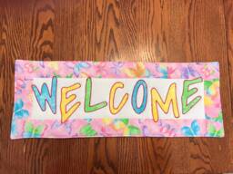 Quilted Welcome Butterfly Wall Hanging - thumbnail 1