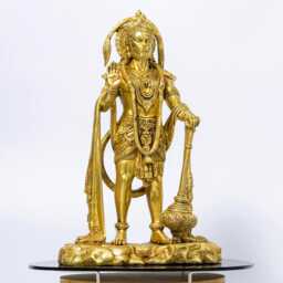 17-Inch Large Brass Hanuman Statue Heavy Lord Idol For Home Temple, Ram Bhakt Bajrang Bali Hanumanji Murti Housewarming Gifts - thumbnail 2