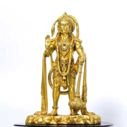 17-Inch Large Brass Hanuman Statue Heavy Lord Idol For Home Temple, Ram Bhakt Bajrang Bali Hanumanji Murti Housewarming Gifts - thumbnail 1