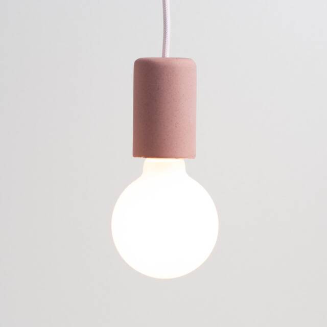 Handcrafted Concrete Pendant Lamp - Concretne Light Collection Pink Color - image 1