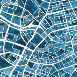 Berlin Map Hand Painted Watercolor Print Germany City Block Plan - Art Print Anniversary Wedding Graduation Gift European Travel - thumbnail 2