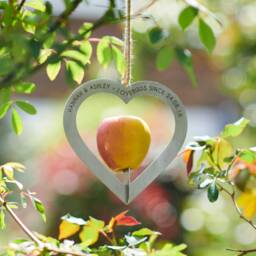 Personalised Heart Shaped Couples Metal Bird Feeder - thumbnail 1