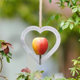 Personalised Heart Shaped Couples Metal Bird Feeder - thumbnail 2