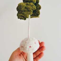 Woodland Baby Gym Hanging Toys Felt Fox, Mushroom, Strawberry - thumbnail 3