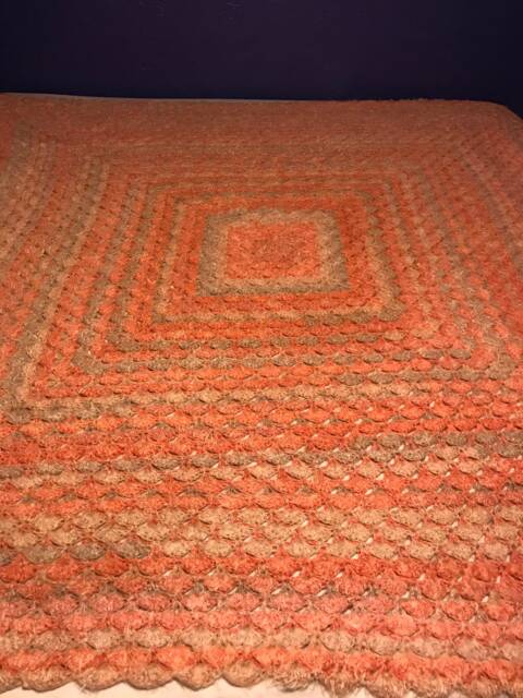 Furry Coral & Tan Square Fan Blanket - image 1