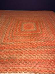Furry Coral & Tan Square Fan Blanket