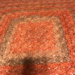 Furry Coral & Tan Square Fan Blanket - thumbnail 2