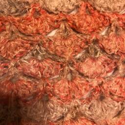 Furry Coral & Tan Square Fan Blanket - thumbnail 3