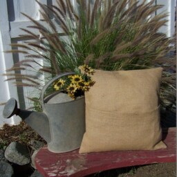 16 X16 Burlap Pillow Throw Decorative French Country Farmhouse Home Decor Cover Sham Slipcover - thumbnail 2