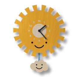 Sun Pendulum Clock - Kids Room Decor Gift For Newborns Nursery Silent Cute Design Made in Usa