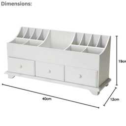 Wooden Desk Organizer Multi-Purpose Cosmetic Storage Box With Drawers & Compartments - thumbnail 4