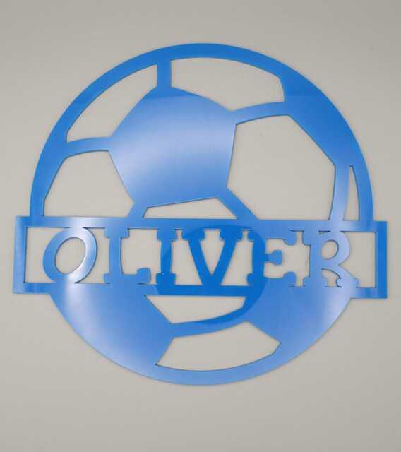 Personalised Football Soccer - Pick Your Team Colours Wall Plaque, Kids Bedroom Decor, Name, Door Or Wall Hanger in Acrylic Wood - image 1