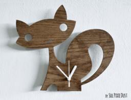 Fox Kids Cartoon Silhouette - Wooden Wall Clock - thumbnail 1