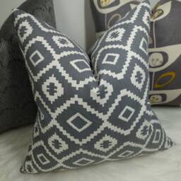 John Lewis Nazca Steel Grey Cotton Fabric Cushion Cover - Decorative Throw Pillowcase Home Decor - thumbnail 1