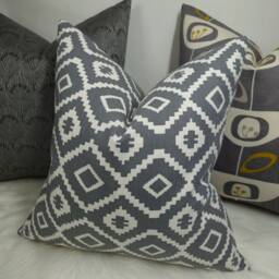 John Lewis Nazca Steel Grey Cotton Fabric Cushion Cover - Decorative Throw Pillowcase Home Decor - thumbnail 2
