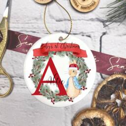 Baby's First Christmas Ornament, Keepsake, 1st Gift For Christmas, Bunny Rabbit Bauble - thumbnail 2