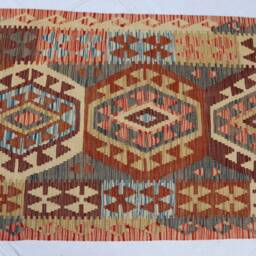 3x16 Hallway Kilim Runner Afghan Chubi, Veg Dye Wool - thumbnail 4