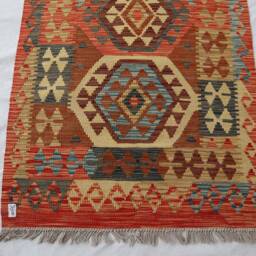 3x16 Hallway Kilim Runner Afghan Chubi, Veg Dye Wool - thumbnail 3