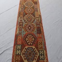 3x16 Hallway Kilim Runner Afghan Chubi, Veg Dye Wool - thumbnail 2