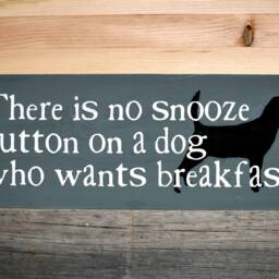 Funny Dog Sign - Reclaimed Wood, Breakfast Humor Wall Art - thumbnail 2
