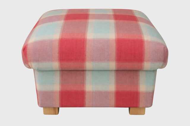 Laura Ashley Fabric Storage Footstool Handcrafted Pouffe Hassock Penrith Josette Duck Egg Truffle - image 1