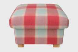 Laura Ashley Fabric Storage Footstool Handcrafted Pouffe Hassock Penrith Josette Duck Egg Truffle - thumbnail 1