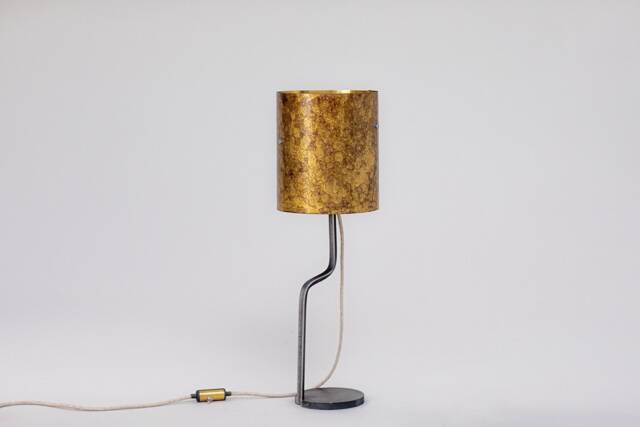 Handmade Brass Table Lamp Organic Industrial Light - image 1