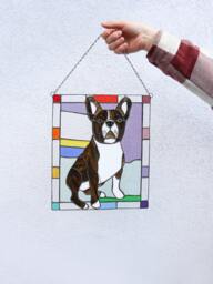 Custom Stained Glass Dog, Pet Wall Art, Window Hangings, Memorial Gift, Bereavement Mothert's Gift - thumbnail 1