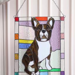 Custom Stained Glass Dog, Pet Wall Art, Window Hangings, Memorial Gift, Bereavement Mothert's Gift - thumbnail 2