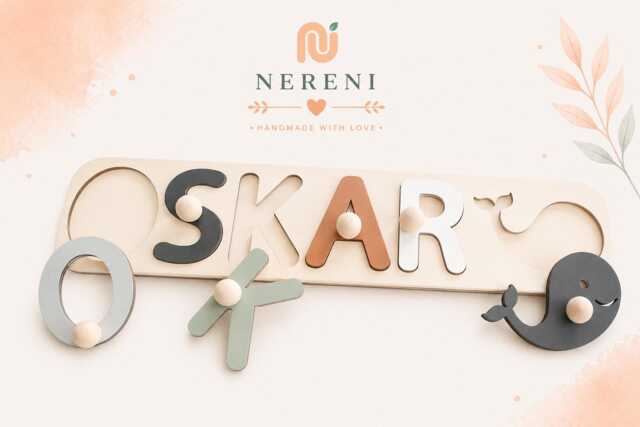 Puzzle - Wood Personalized Nursery Decor Design Names Wooden Toys For Toddlers Gift Birthday Montessori - image 1