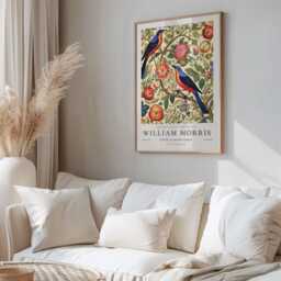 William Morris Print, Art, Exhibition Poster, Birds Morris, Green, Bird Wall Art - thumbnail 2