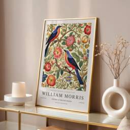 William Morris Print, Art, Exhibition Poster, Birds Morris, Green, Bird Wall Art - thumbnail 1
