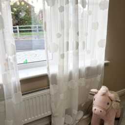 White Cloud Jacquard Sheer Curtains, Light Filtering Voile Drapes, Nordic Style Bedroom Living Room - thumbnail 4