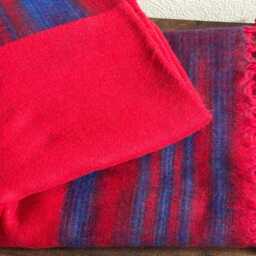 Tibetan Wrap Red Yak Wool Blanket Soft Oversized Shawl/Throw Meditation Handmade Nepal - thumbnail 3