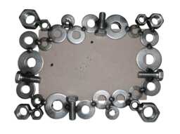 Recycled Metal Picture Frame Nuts & Bolts, 4x6, Handmade