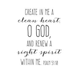 "Vinyl Wall Decal - Psalm 5110 ""Create in Me A Clean Heart, O God, & Renew Right Spirit Within Me." - thumbnail 2
