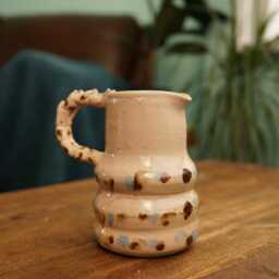 Handmade Ceramic Pink Caterpillar Jug Flower Pot, Caterpillar Vase, Desk Decorations - thumbnail 2