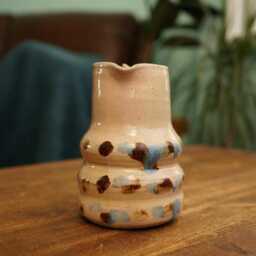 Handmade Ceramic Pink Caterpillar Jug Flower Pot, Caterpillar Vase, Desk Decorations - thumbnail 3