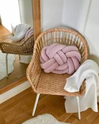 Dusty Pink Knot Cushion, Scandinavian Minimalist Design Reversible Pillow 2In1 - thumbnail 1
