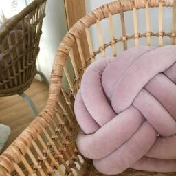Dusty Pink Knot Cushion, Scandinavian Minimalist Design Reversible Pillow 2In1 - thumbnail 3