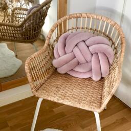 Dusty Pink Knot Cushion, Scandinavian Minimalist Design Reversible Pillow 2In1 - thumbnail 2
